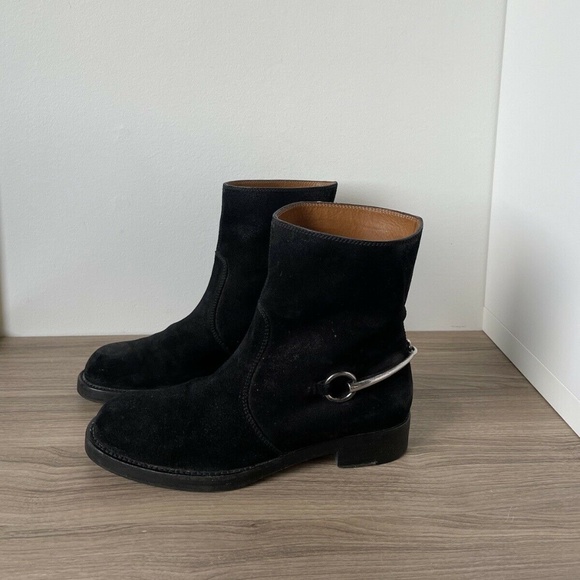 Gucci 354003 Black Suede Leather Ankle Boots Size 38 / 8US 100% AUTHENTIC - Picture 4 of 12